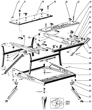Default Diagram and Parts List for 79-038-BDK Type 1 Black and Decker Sawhorse